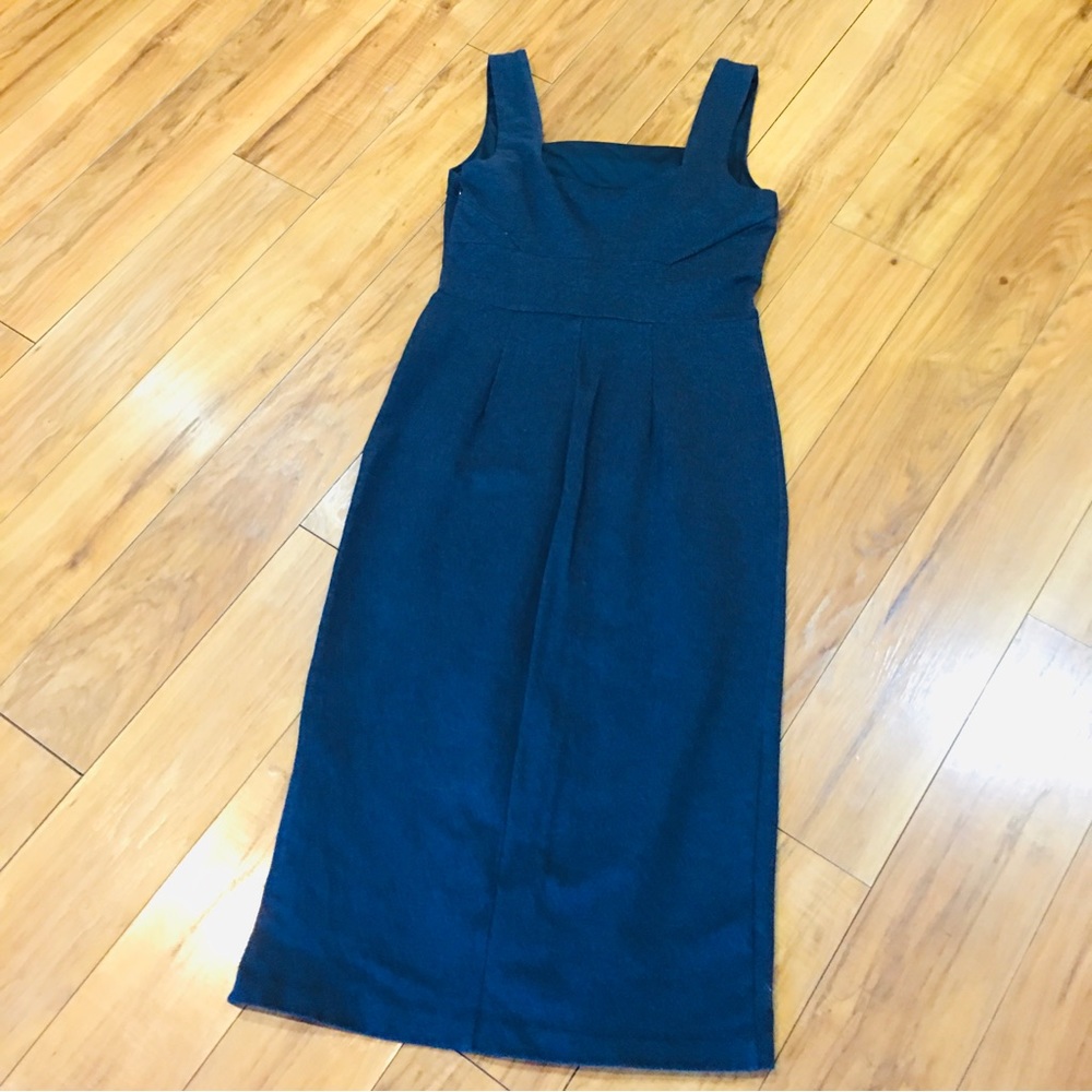 Banana Republic cotton pencil dress navy blue professional summer beach …